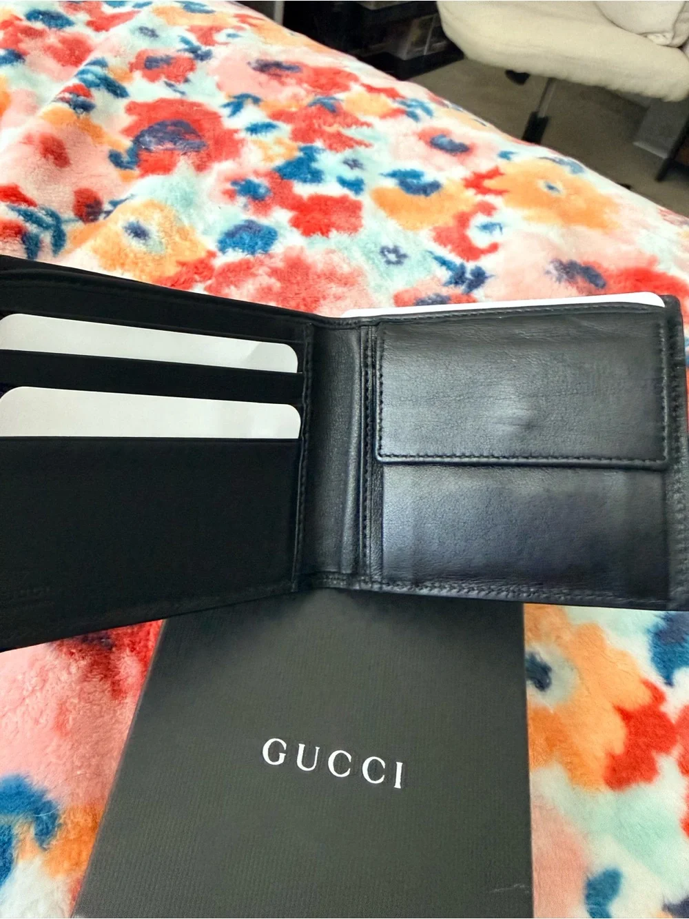 MICROGUCCISSIM A GG LOGO LEATHER COIN WALLET